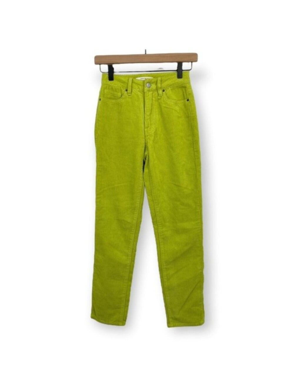 Pacsun Corduroy High Waisted Mom Jeans Size XXS Pockets Cotton Lime Green